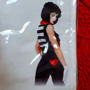 Leg avenue marvelous mime 2 piece costume catsuit scarf NO BERET small 4-6